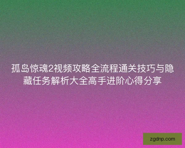 孤岛惊魂2视频攻略全流程通关技巧与隐藏任务解析大全高手进阶心得分享