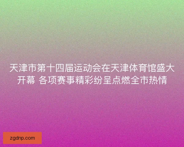 天津市第十四届运动会在天津体育馆盛大开幕 各项赛事精彩纷呈点燃全市热情