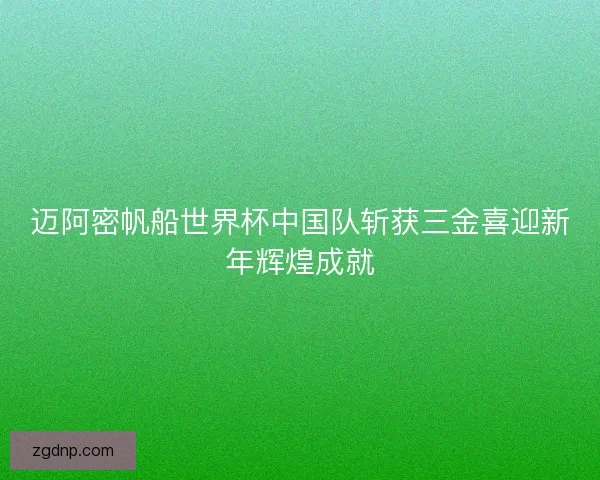 迈阿密帆船世界杯中国队斩获三金喜迎新年辉煌成就